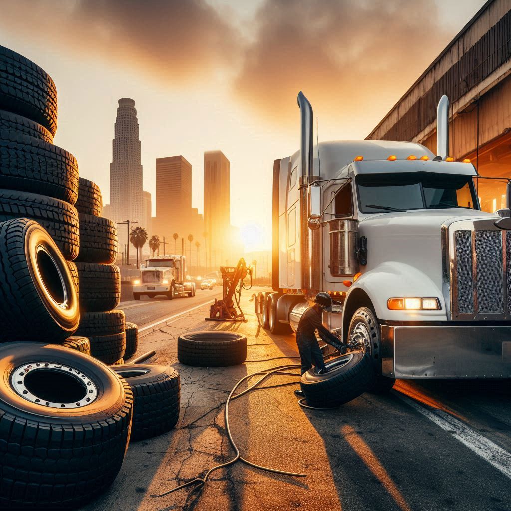 Semi truck tire replacement service in Orange County