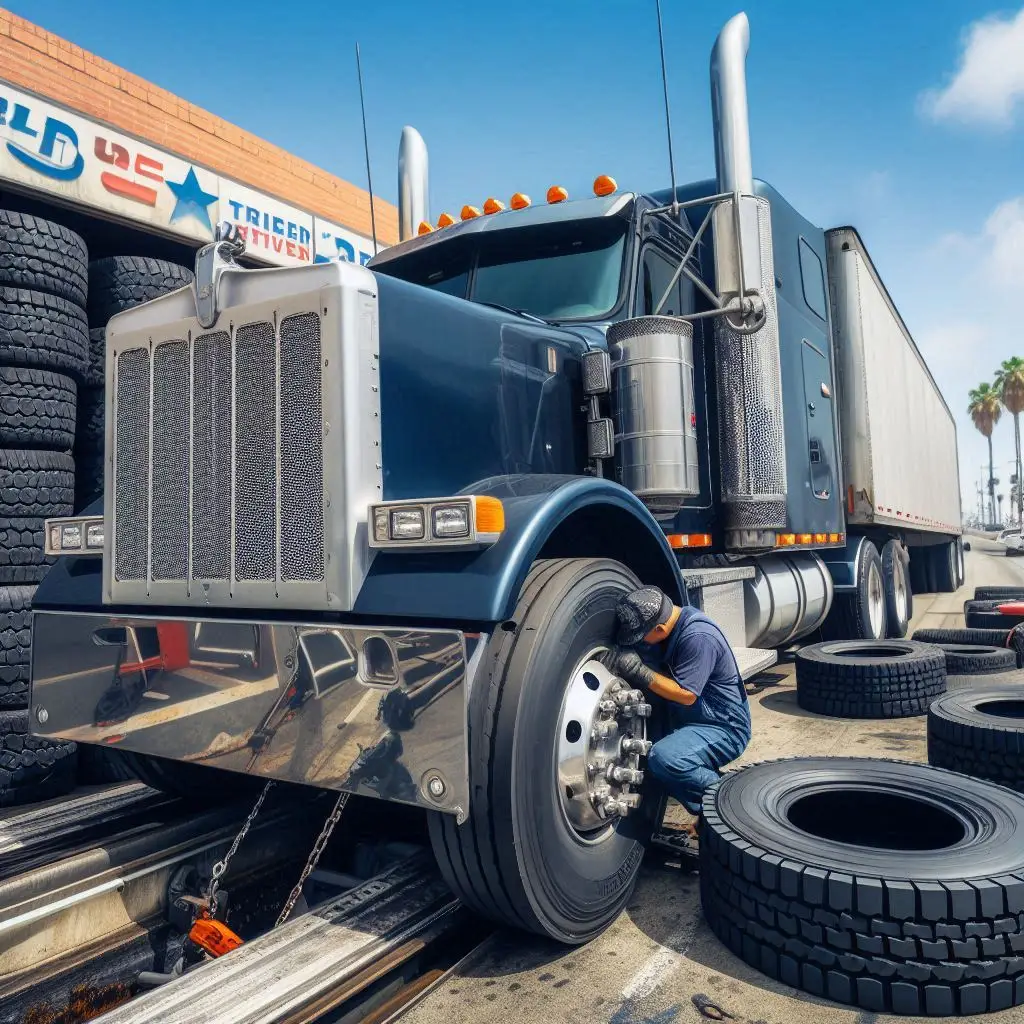 Semi truck tire replacement service in Orange County